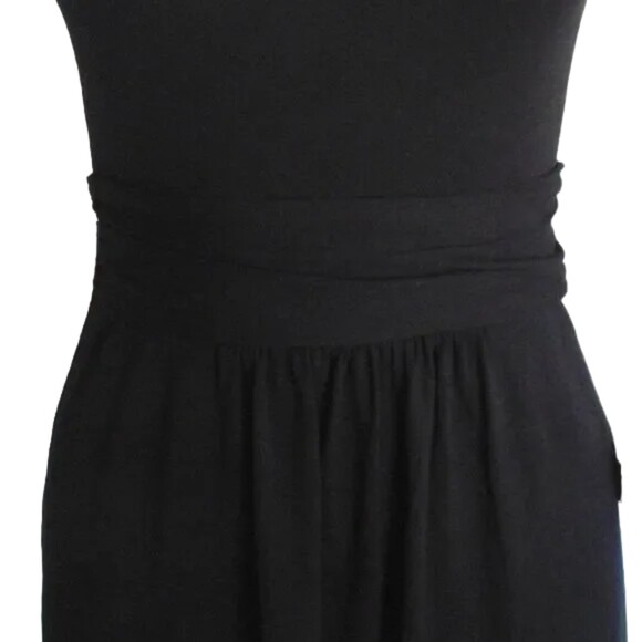 BODEN Dress, 2P Petite, Solid Black, Jersey soft, Ruched waist, Short sleeves - Picture 5 of 13